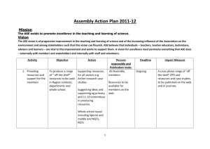 Assembly Action Plan 2011-12 Mission