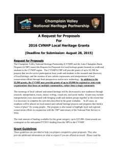 2016 CVNHP Local Heritage Grants