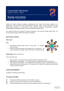 Society and Culture Outline - Liverpool Girls` High School