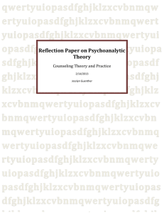 Reflection Paper on Psychoanalytic Theory