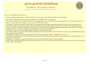 GRIN GRANTS DATABASE - Grants Resources Information News