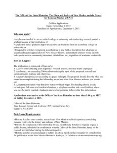 Scholarship Application - Historical Society of New Mexico