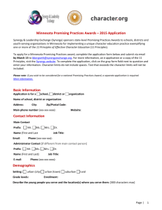 Minnesota Promising Practices Awards – 2015 Application