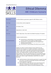 www.graduateskills.edu.au Ethical Dilemma ABC Childcare