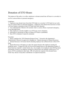 ETO Donation Policy