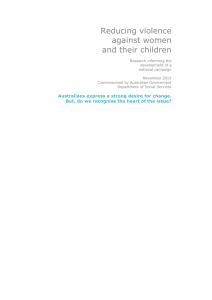 Reducing violence against women and their children