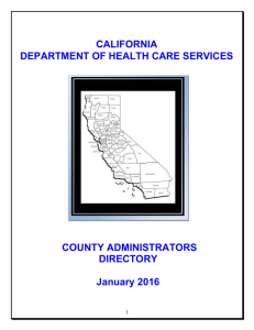 AOD Program Administrators Directory (Updated by DHCS Jan 2016)