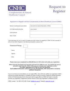 Application for Verification - International Cranial Association