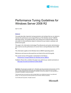 Performance Tuning Guidelines for Windows