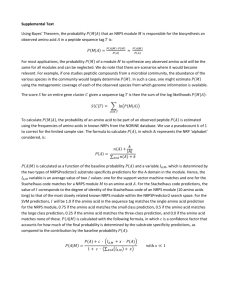 Supplemental Text Using Bayes` Theorem, the probability that an
