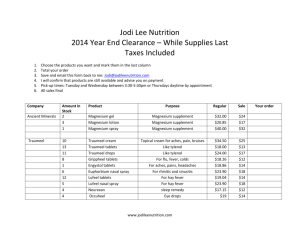 Jodi Lee Nutrition 2014 Year End Clearance – While Supplies Last