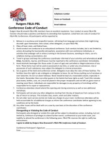 PBL Code of Conduct - Rutgers FBLA-PBL