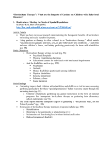 Impacts of Gardens on Children with Behavioral Disorders (Text