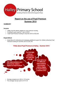 Pupil Premium Report Summer 15