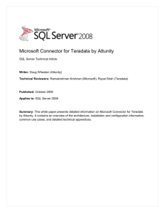 Microsoft Connector for Teradata by Attunity