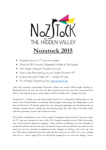 Nozstock: Early Birds and Theme Announced for 2015
