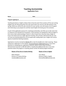 Teaching Assistantship for English Composition Application form