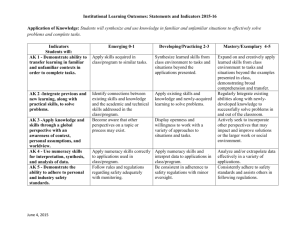 Institutional Student Learning Outcomes: Preliminary Statements