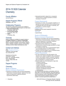 Environmental Chemistry - School of Graduate Studies