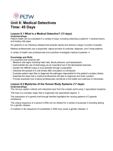 Unit 8: Medical Detectives Time