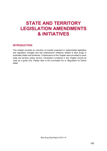 STATE AND TERRITORY LEGISLATion AMENDMENTS