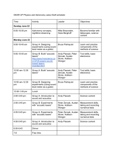 GEAR UP Physics summer camp 2014 outline