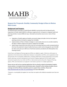 Healthy Community Design/Mass in Motion RFP