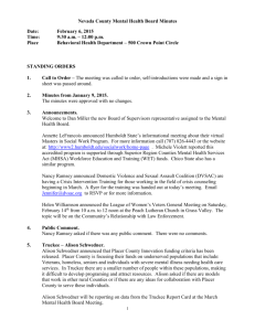 Nevada County Mental Health Board Minutes