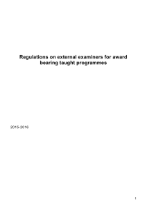 Regulations on External Examiners for Award Bearing