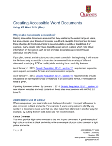 Creating Accessible Word Documents Using MS Word 2011 (Mac)
