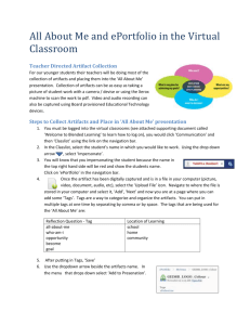 All About Me` ePortfolios. Collection of artifacts