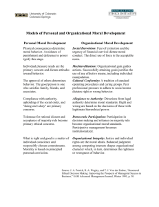 Models of Personal and Organizational Moral Development