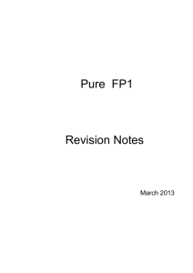 Further Pure 1 Revision Notes