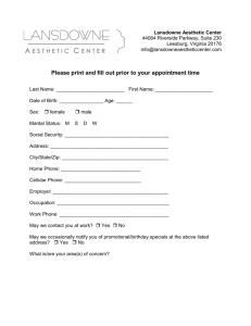 Please print and fill out prior to your appointment time