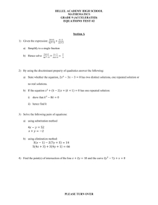 equations test #2