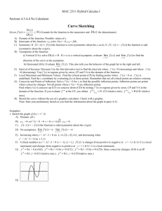 MAC 2311 W12 4.3-4.4 Curve Sketching and Optimization Handouts