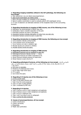 Skeletal System Test Review Matching: Know the following terms