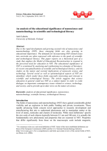 An analysis of the educational significance of nanoscience and