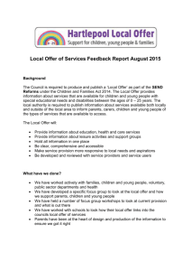 Local Offer of Services Feedback Report August 2015