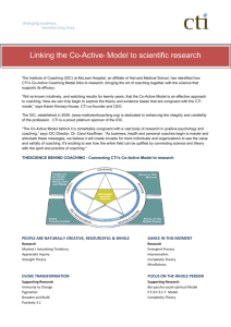 Connecting CTI`s Co-Active Model to research