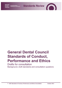 Standards of Conduct, Performance and Ethics Consultation