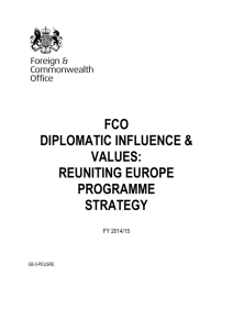 Diplomatic influence and values reuniting Europe strategy