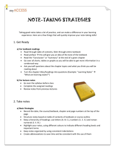 Note Taking Strategies document