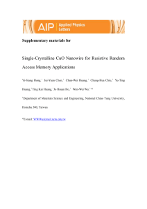 Single-Crystalline CuO Nanowire for Resistive