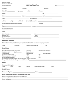 Adult New Patient Form - Hiple Family Dentistry