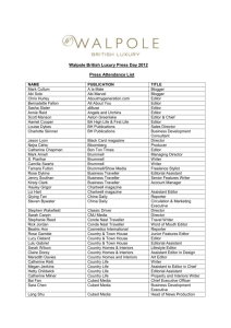 Walpole British Luxury Press Day 2012 Press Attendance List NAME