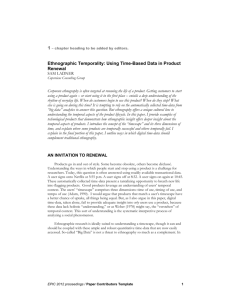 Ethnographic Temporality: Using Time-based Data in