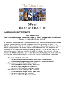Classroom, Meeting, Office and Lab Etiquette