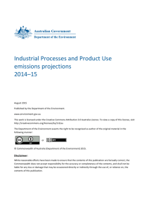Industrial Processes and Product Use emissions projections 2014*15