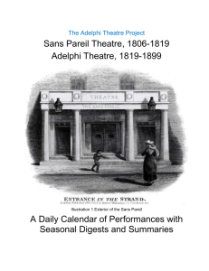 Volume II: Sans Pareil/Adelphi Theatres*Seasonal Digests: 1806-1899